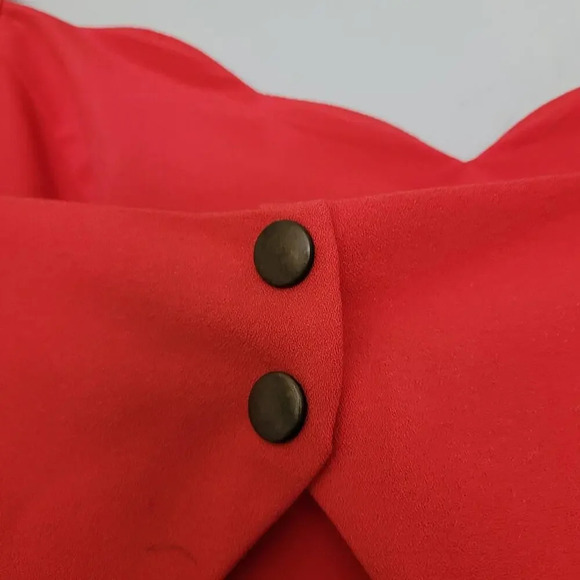 Market and Spruce Womens Mini Dress Size M Orange Solid Polyester Sleeveless - Picture 4 of 9